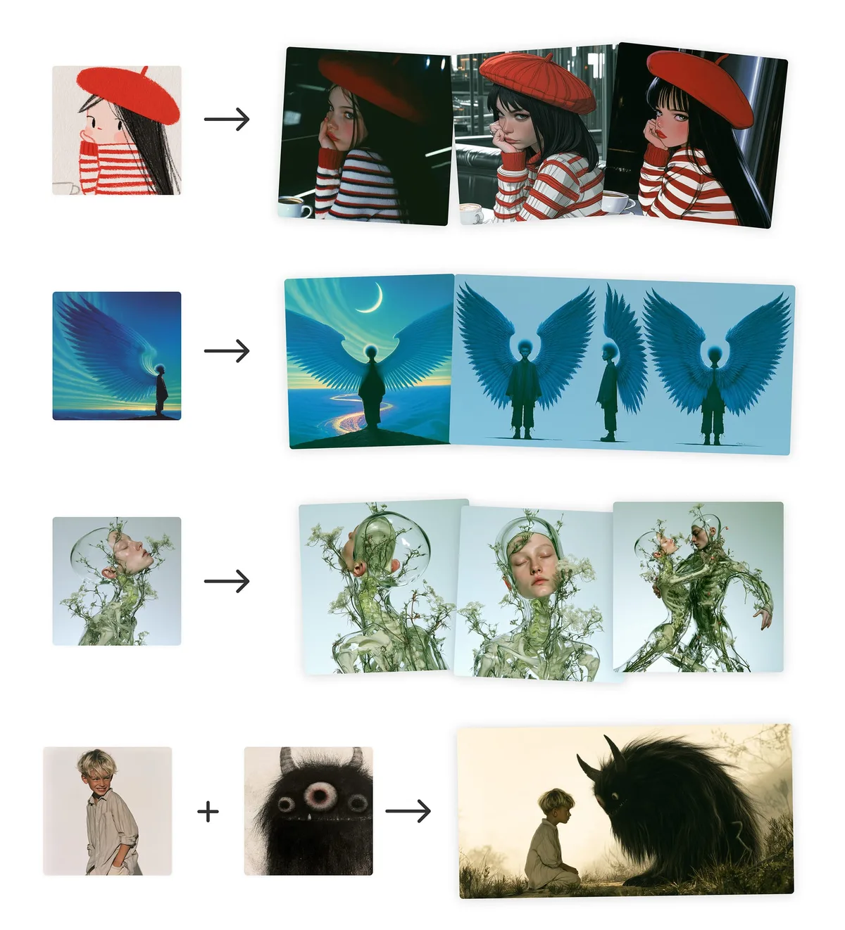 Official examples comparing V8.2 image-editing capabilities