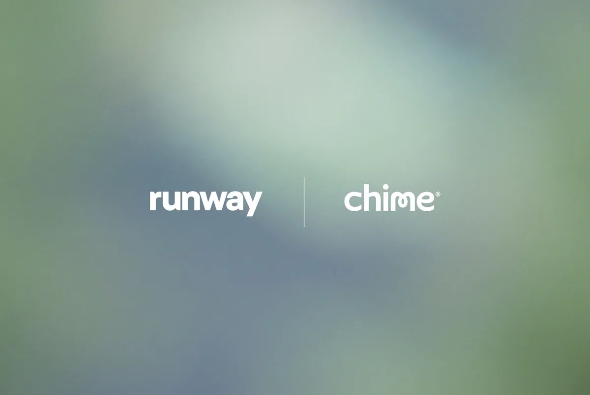 Runway 官方文章配圖:Runway × Chime 案例:把會員照片整理成電視廣告素材