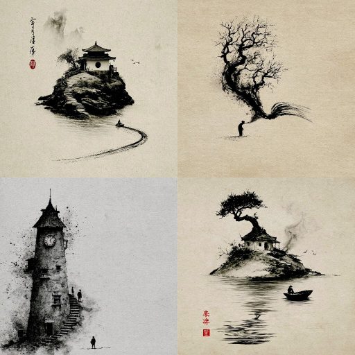 憂鬱水墨暈染 — sref.site