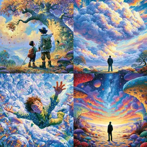繪畫感迷幻花飾 — sref.site