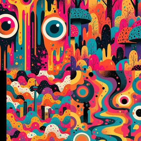 Psychedelic Grime Gouache — sref.site