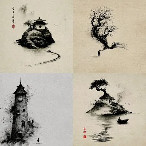 憂鬱水墨暈染 — sref.site