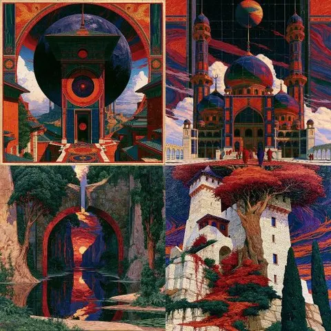 Crimson Zenith Fresco — sref.site