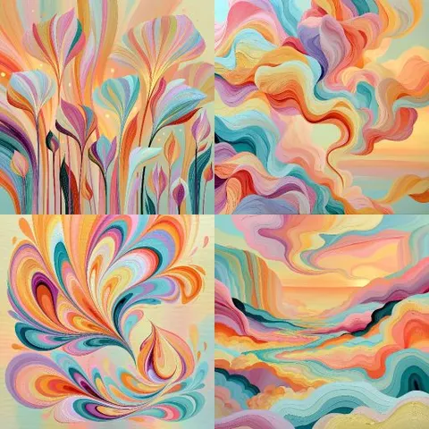 緞帶花朵水粉 — sref.site