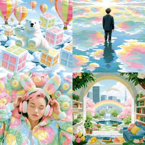 Pastel Pixel Bloom — sref.site
